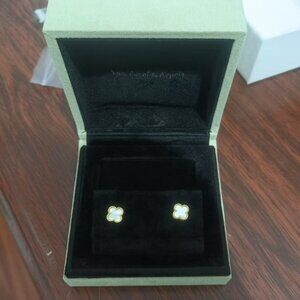 Van Cleef & Arpels 18k white fritillary earrings